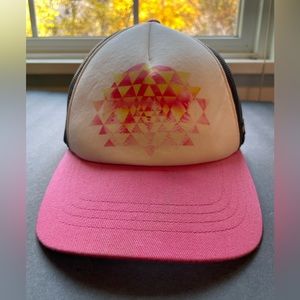 Columbia pink and black SnapBack hat.